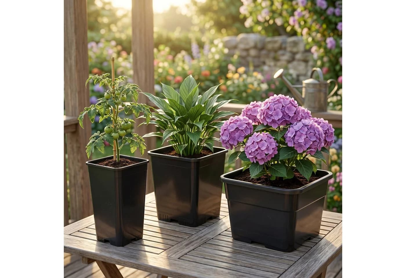 Garronda Blumentopf Kunststoff hoch eckig 10er Set mit Drainagelöchern