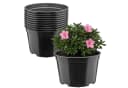 Garronda Blumentopf rund Kunststoff Schwarz 10er Set mit Drainagelöchern Bild 2