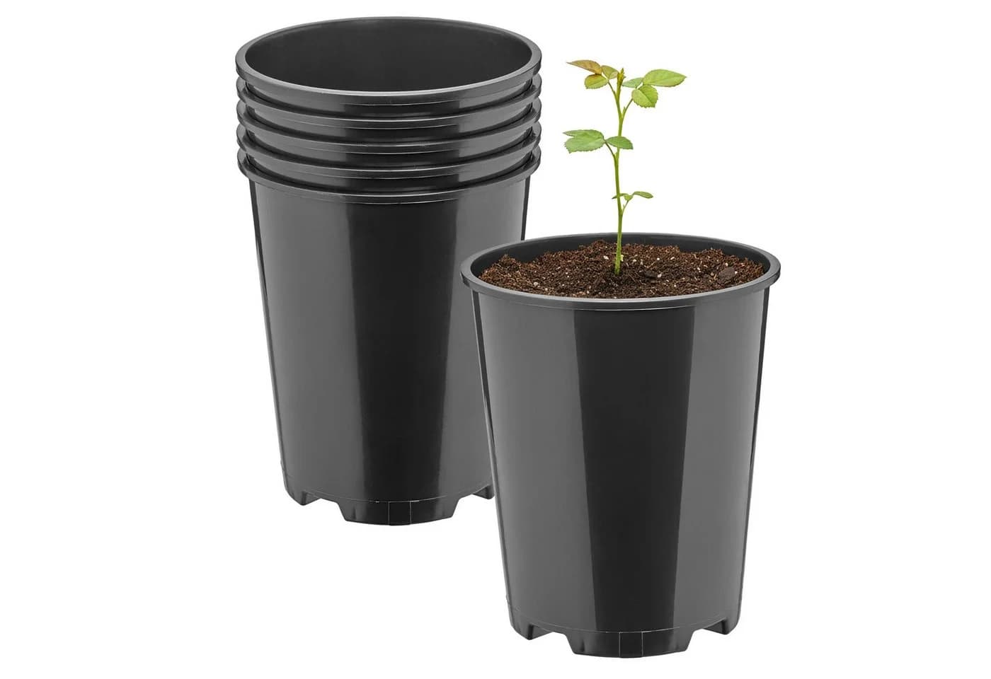 Garronda Blumentopf rund Kunststoff mit Drainagelöchern 5er Set - Bild 2