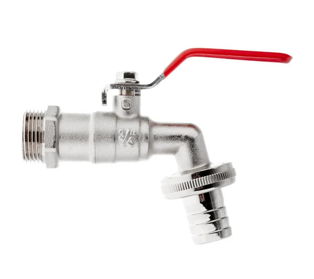 Garronda Absperrventil Set mit Schlauchanschluss Hahn 3/4" Rot
