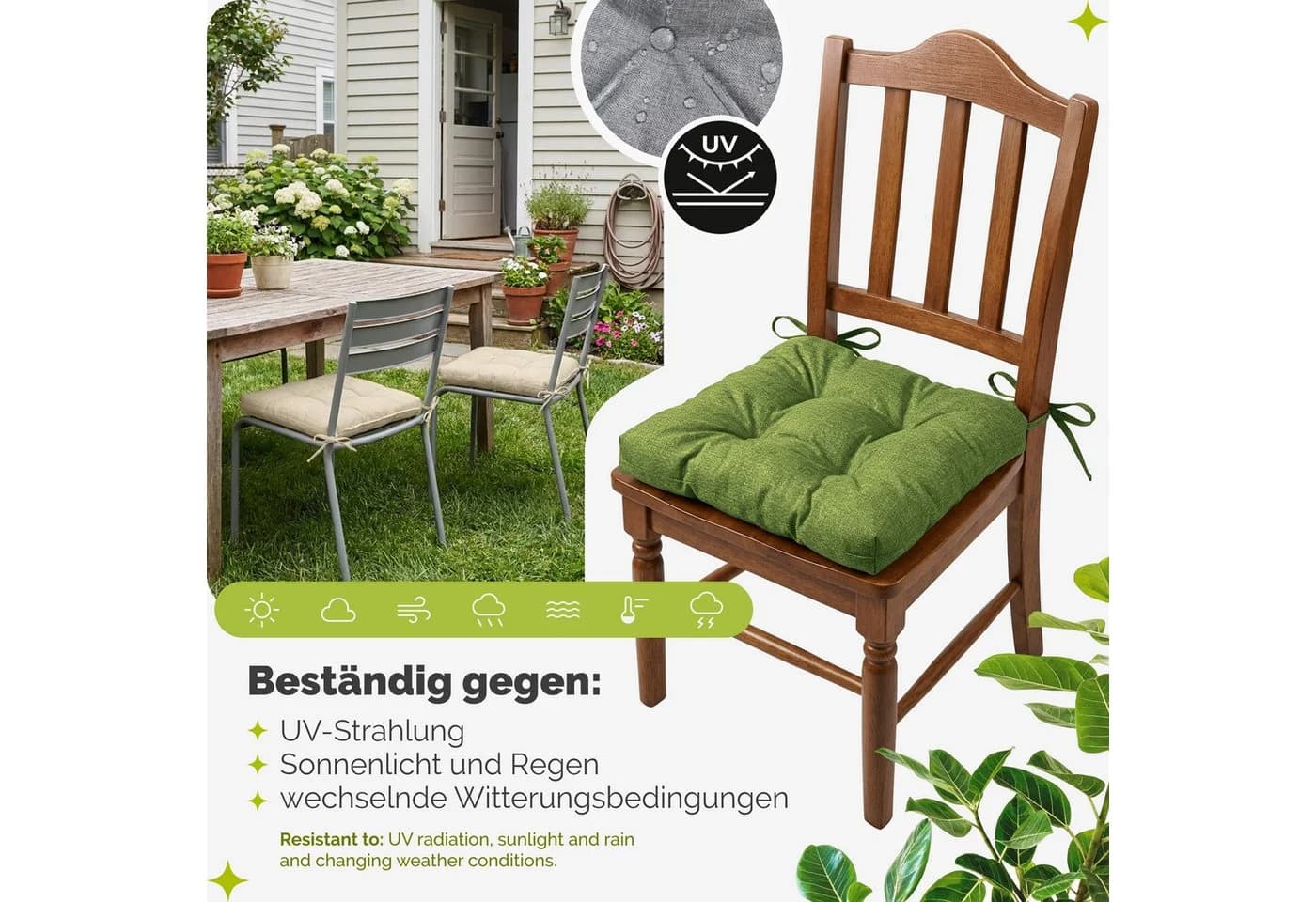 Garronda Bankauflage Grün wasserabweisend UV-beständig - Bild 4