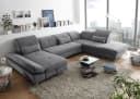 ED Exciting Design Wohnlandschaft Melfi Grau mit Schlaffunktion und Bettkasten Bild 2