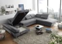 ED Exciting Design Wohnlandschaft Melfi Grau mit Schlaffunktion und Bettkasten Bild 3