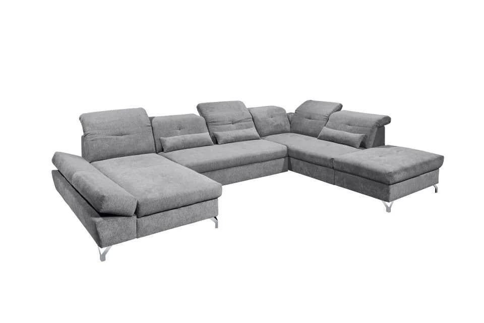 ED Exciting Design Wohnlandschaft Melfi Grau mit Schlaffunktion und Bettkasten - Bild 4
