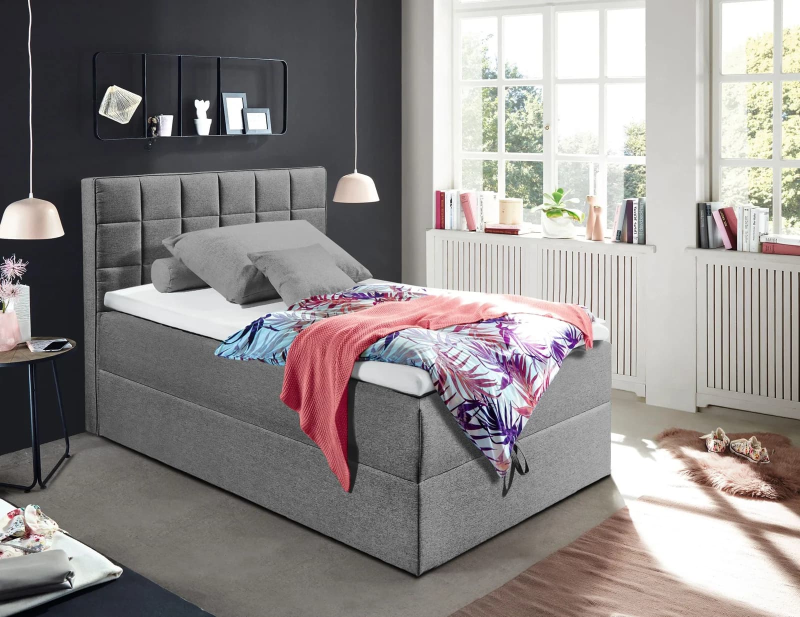 HARPER Polsterbett BASTOS Boxspringbett mit Bettkasten und Topper