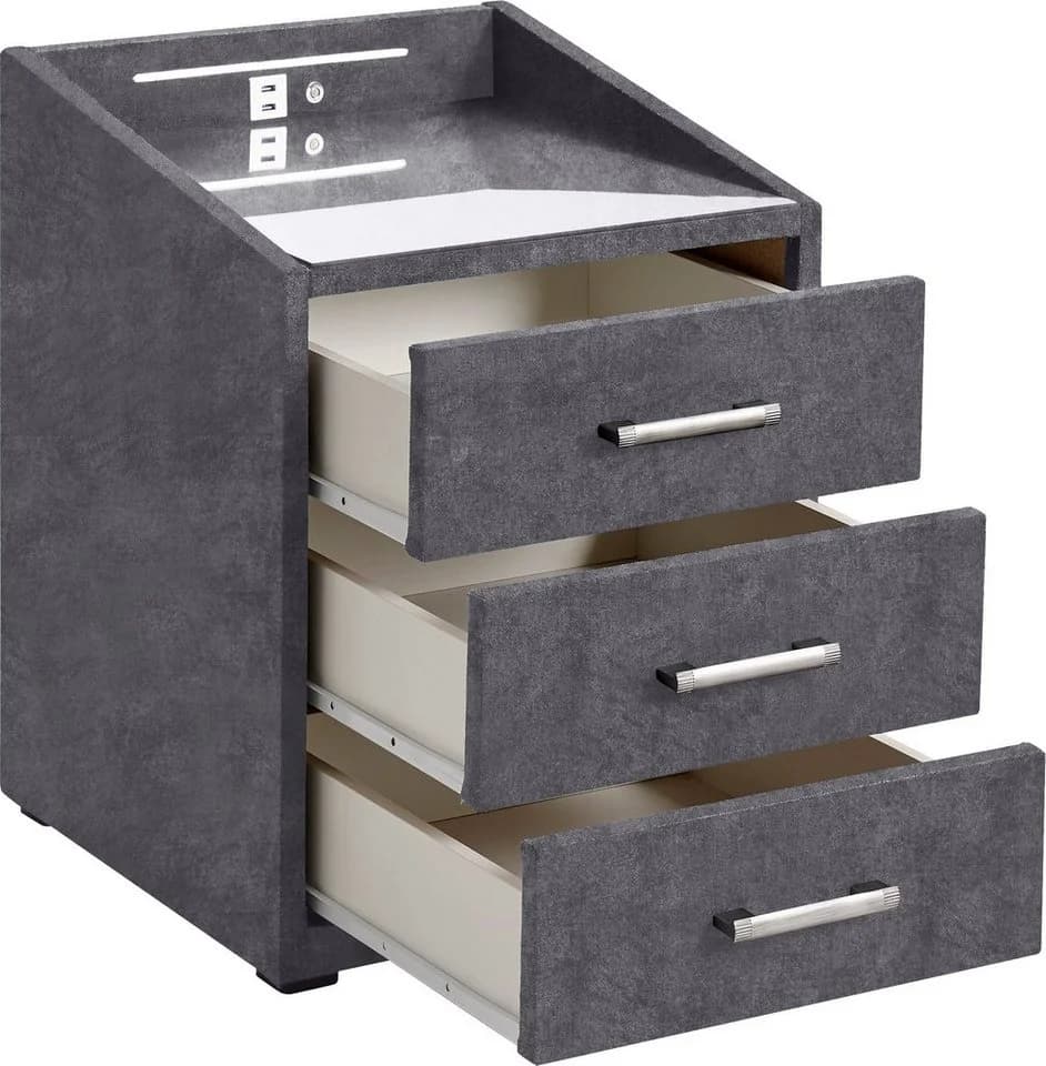 ED EXCITING DESIGN Moon Nachtschrank Anthrazit mit LED und USB - Bild 3