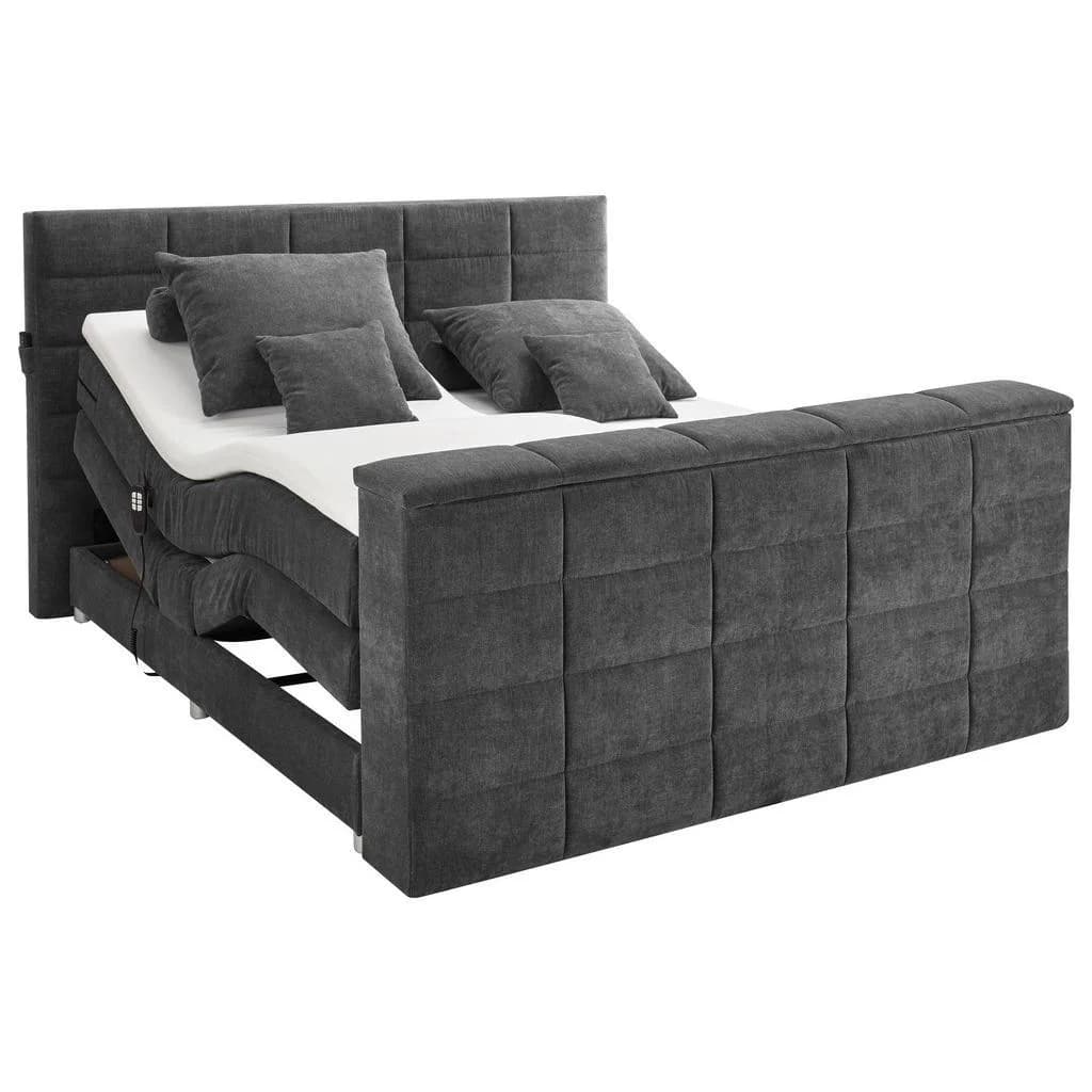 Boxspringbett ED EXCITING DESIGN Denver grau inkl. Motor & TV-Halterung - Bild 2