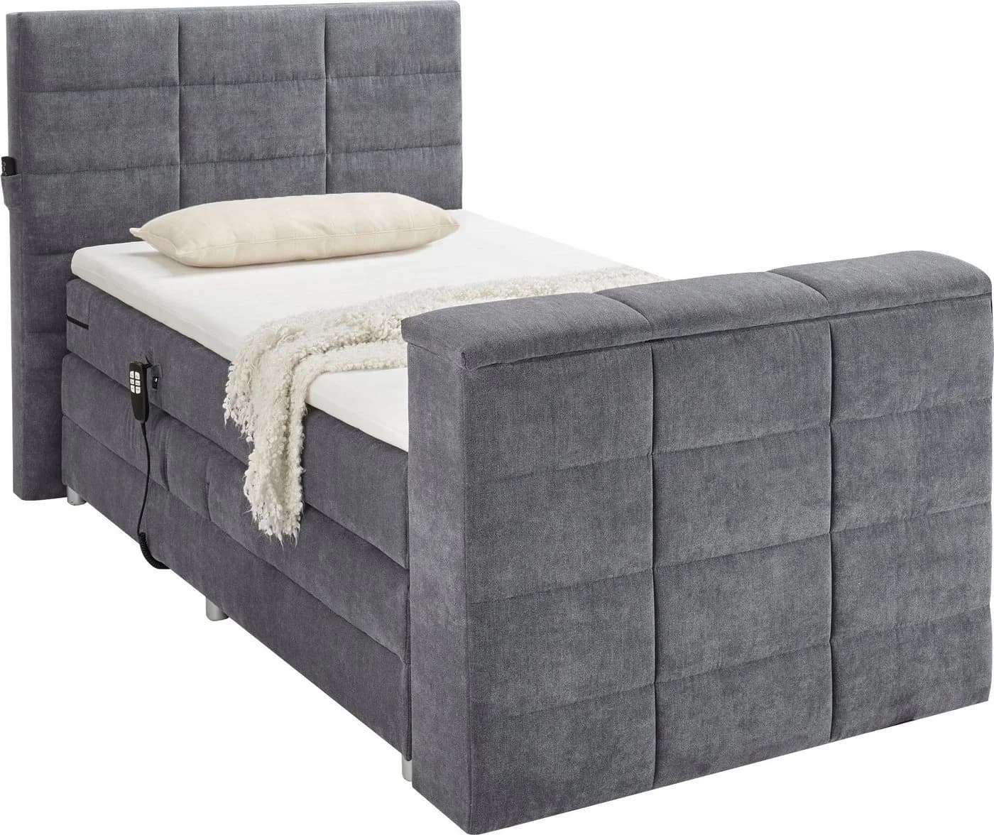 Boxspringbett ED EXCITING DESIGN Denver grau inkl. Motor & TV-Halterung - Bild 4