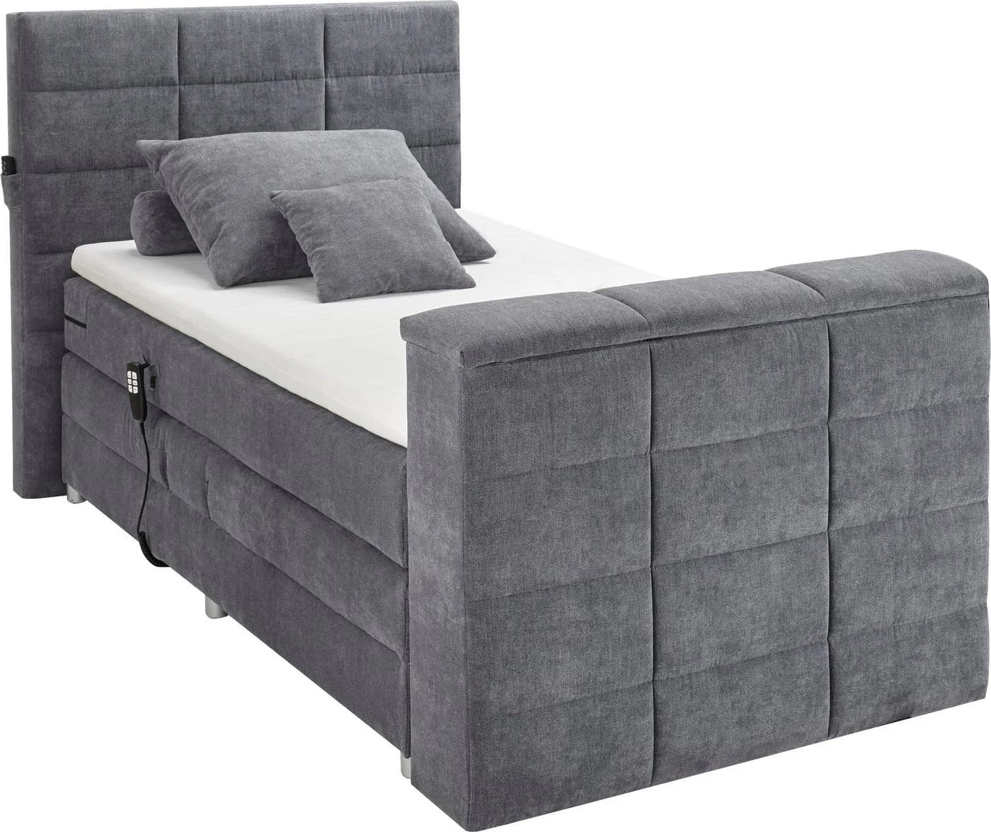 Boxspringbett ED EXCITING DESIGN Denver grau inkl. Motor & TV-Halterung - Bild 5
