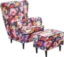 Ohrensessel Laurel Bunt Microvelours Massivholzfüße Bild 5
