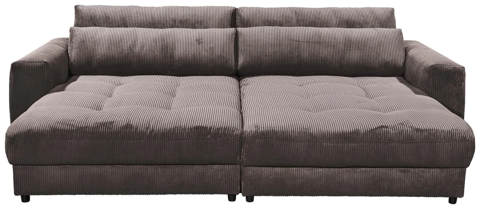 ED EXCITING DESIGN Big-Sofa Barura Cord-Stoff Braun mit Rückenkissen