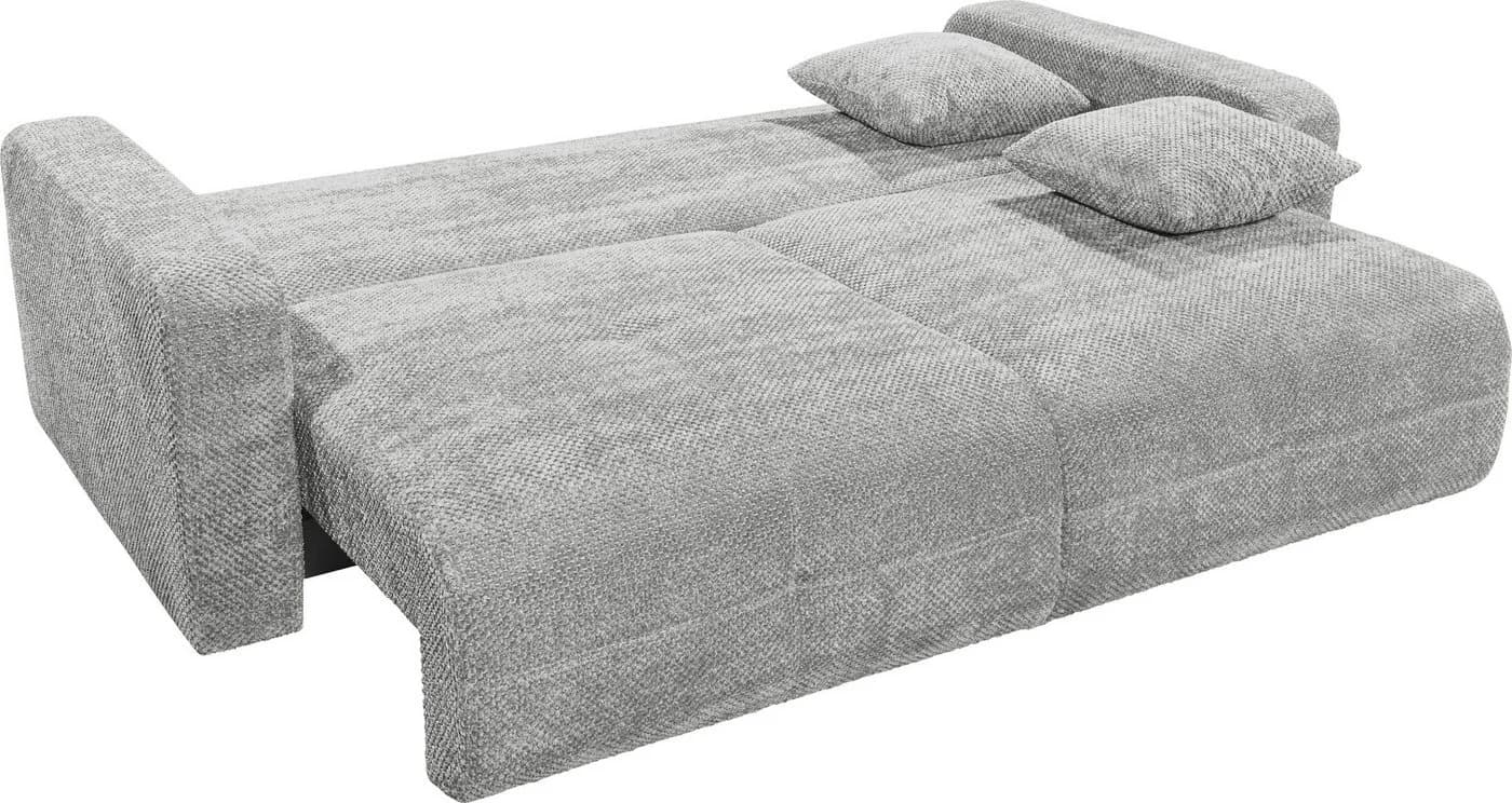 Schlafsofa Bullet Grau Microvelours mit Bettkasten und Schlaffunktion - Bild 4