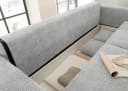 Schlafsofa Bullet Grau Microvelours mit Bettkasten und Schlaffunktion Bild 5