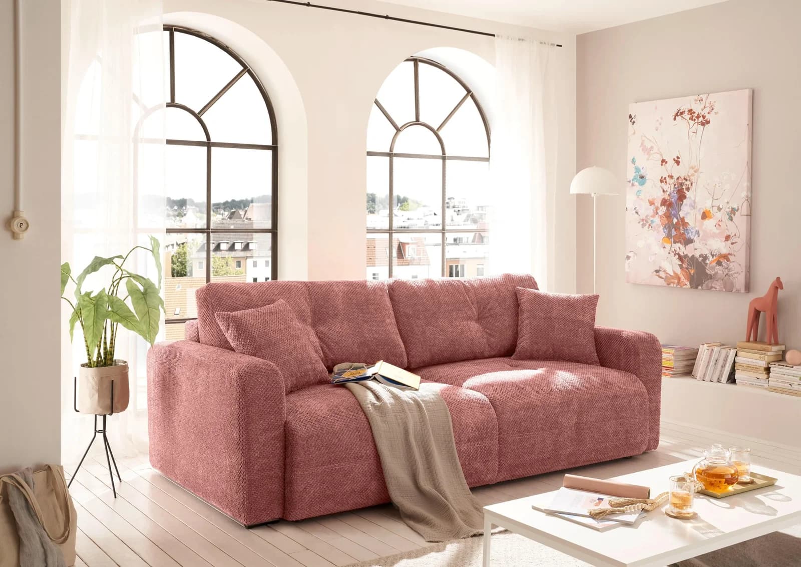 ED EXCITING DESIGN Schlafsofa Bullet Coral mit Bettkasten