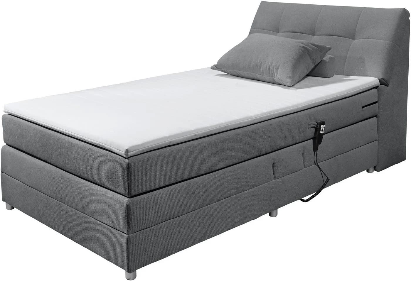 Boxspringbett Toulouse Grau Anthrazit mit Motor und Stauraum - Bild 2