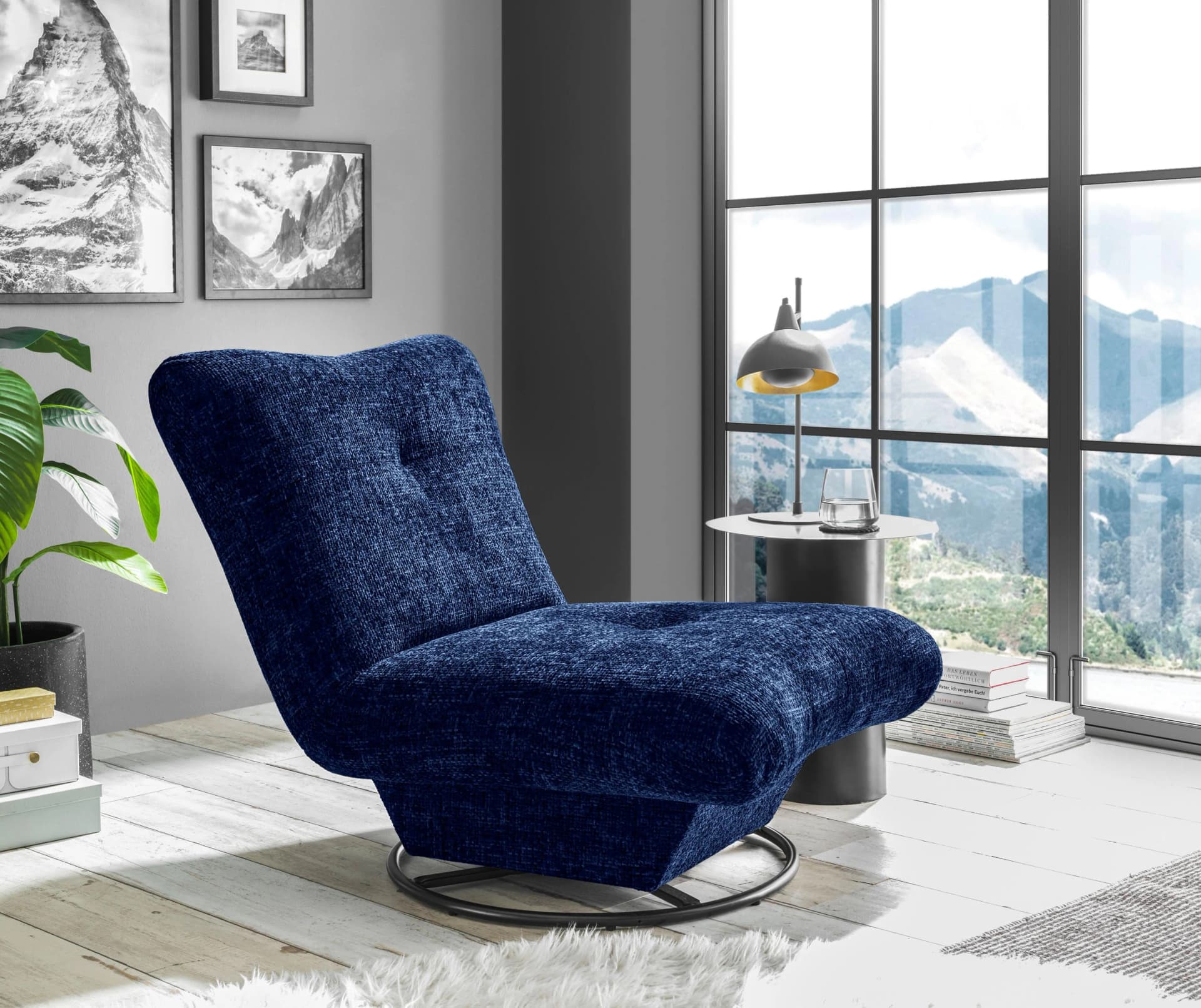 Drehsessel ED EXCITING DESIGN Maranello Dunkelblau Polyester
