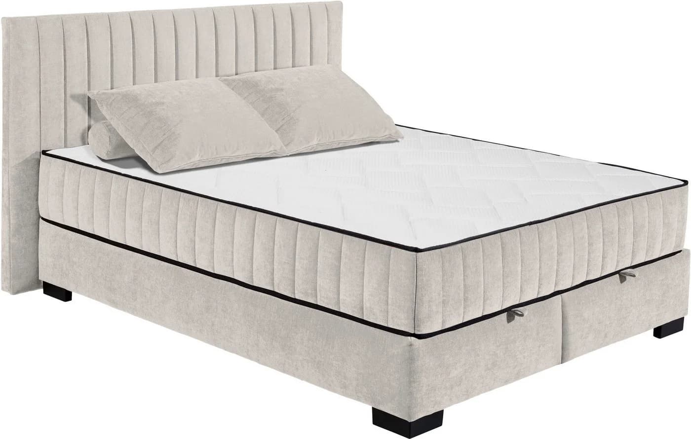 Boxbett Nagol Beige mit Bettkasten und 2 Matratzen - Bild 2