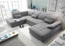 ED EXCITING DESIGN Wohnlandschaft U-Form mit Bettfunktion Grau Bild 2