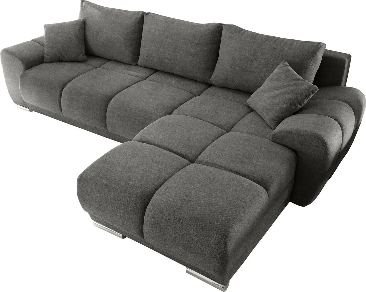 ED EXCITING DESIGN Ecksofa Anton L-Form Grau mit Schlaffunktion - Bild 3