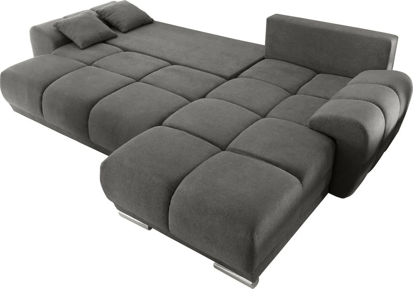 ED EXCITING DESIGN Ecksofa Anton L-Form Grau mit Schlaffunktion - Bild 4