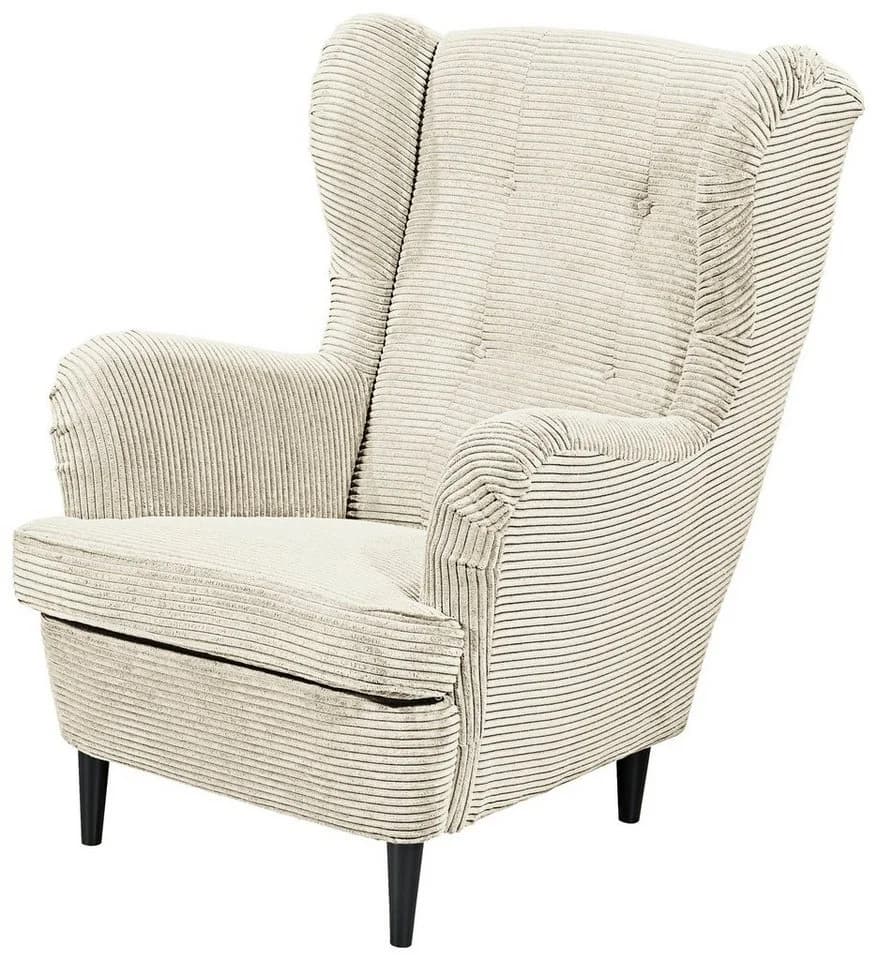 Ohrensessel Oskar von ED EXCITING DESIGN in Beige mit Massivholzfüßen - Bild 3