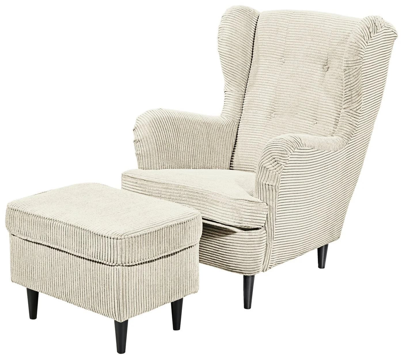 Ohrensessel Oskar von ED EXCITING DESIGN in Beige mit Massivholzfüßen - Bild 5