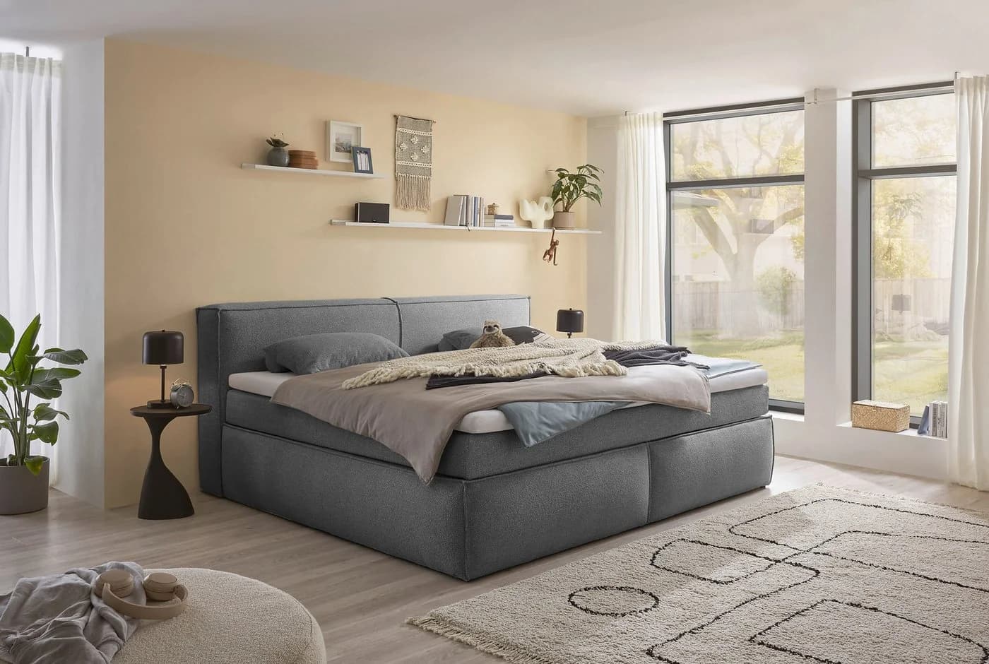 Boxspringbett Sandon Familienbett 240x200 cm Dunkelgrau - Bild 2