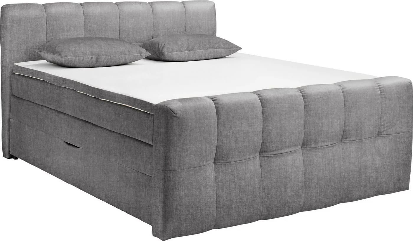 ED EXCITING DESIGN Boxspringbett Tolfa 180x200cm mit Visco-Topper