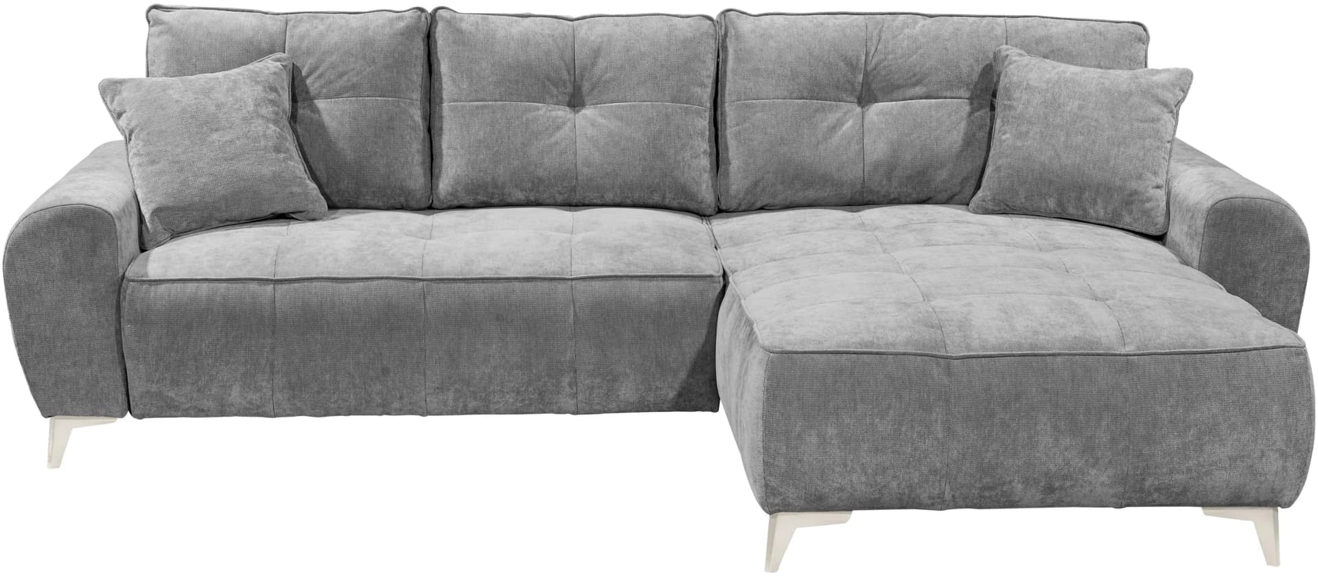 Ecksofa ED EXCITING DESIGN grau mit Schlaffunktion und Bettkasten