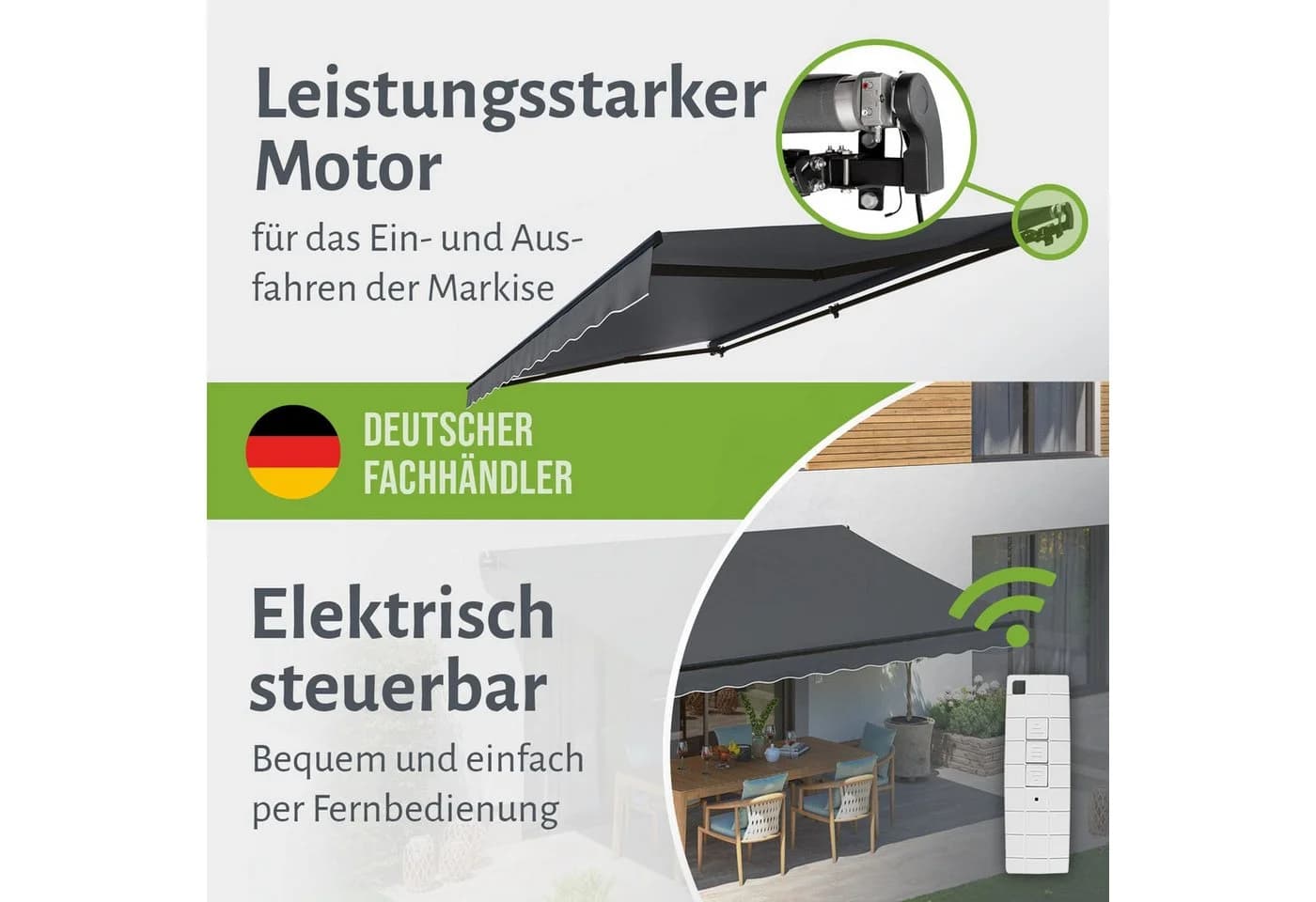 empasa Gelenkarmmarkise START PLUS elektrisch weiß/anthrazit - Bild 4