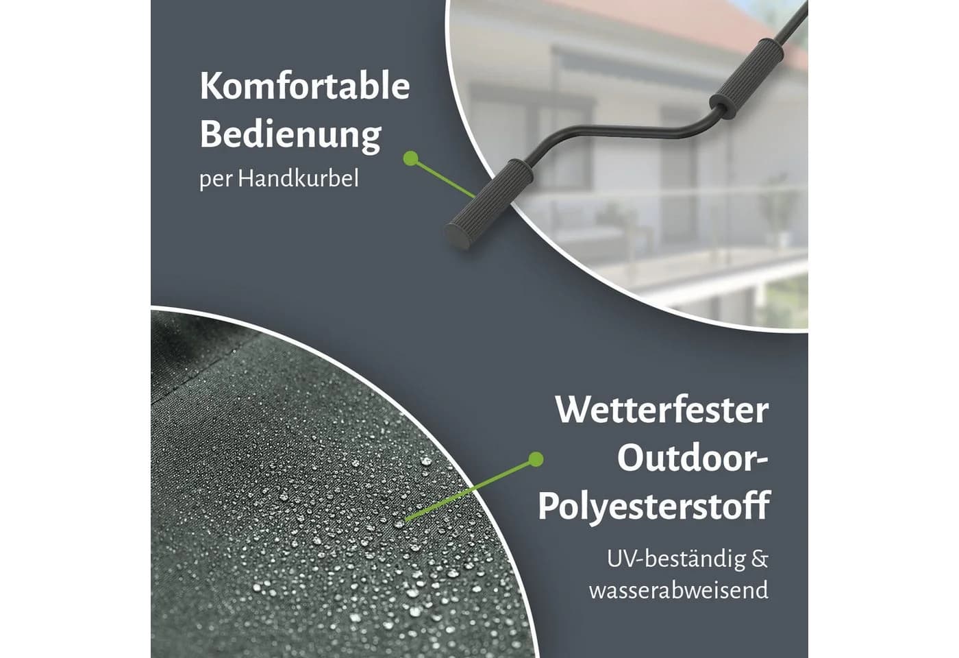 empasa Klemmmarkise ILANGA Weiß/Anthrazit UV-beständig Höhenverstellbar - Bild 4