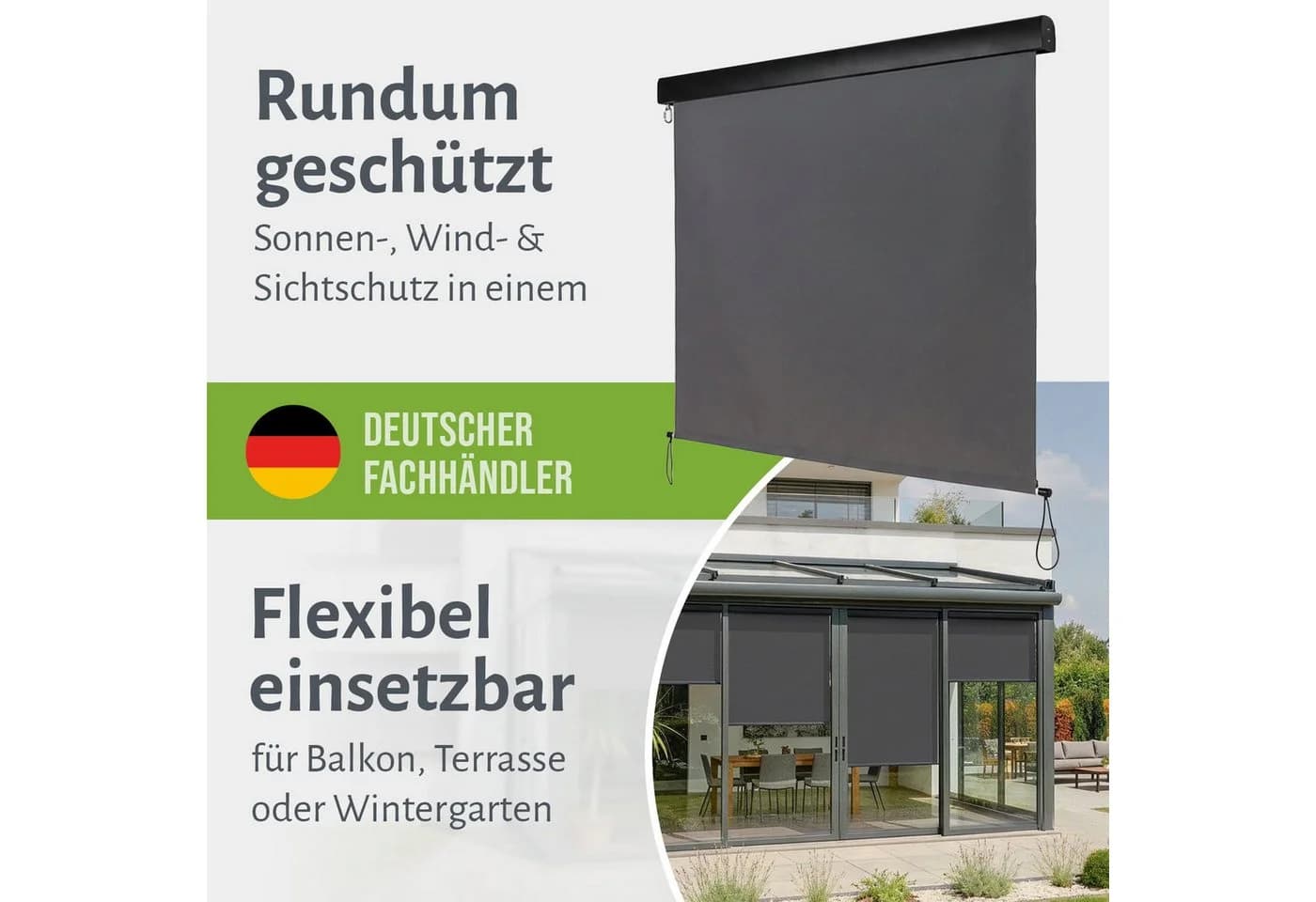 empasa Senkrechtmarkise MASTER Rot Anthrazit UV-beständig - Bild 3