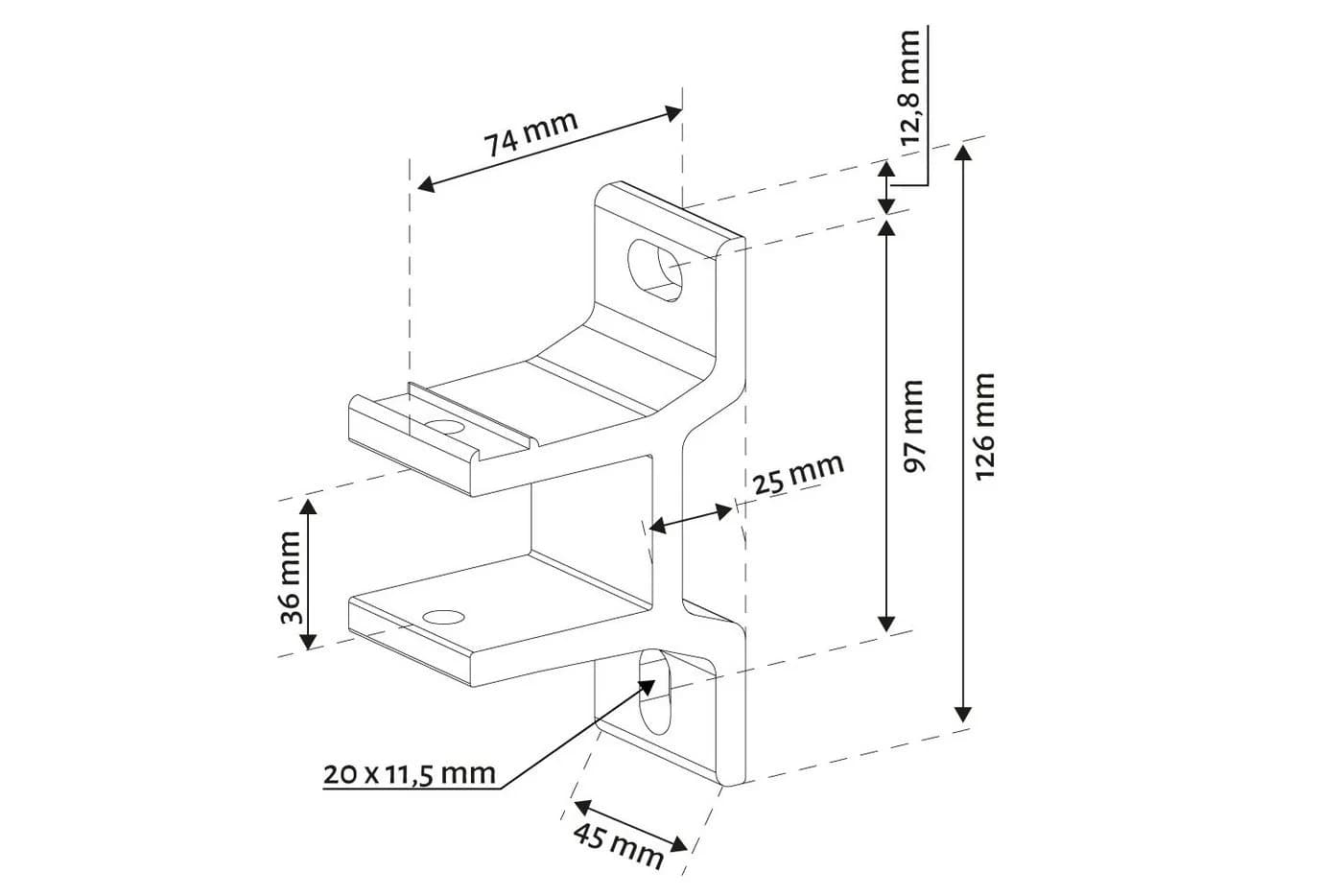 empasa Wandhalterung Aluminium für Gelenkarmmarkise START / START PLUS Anthrazit