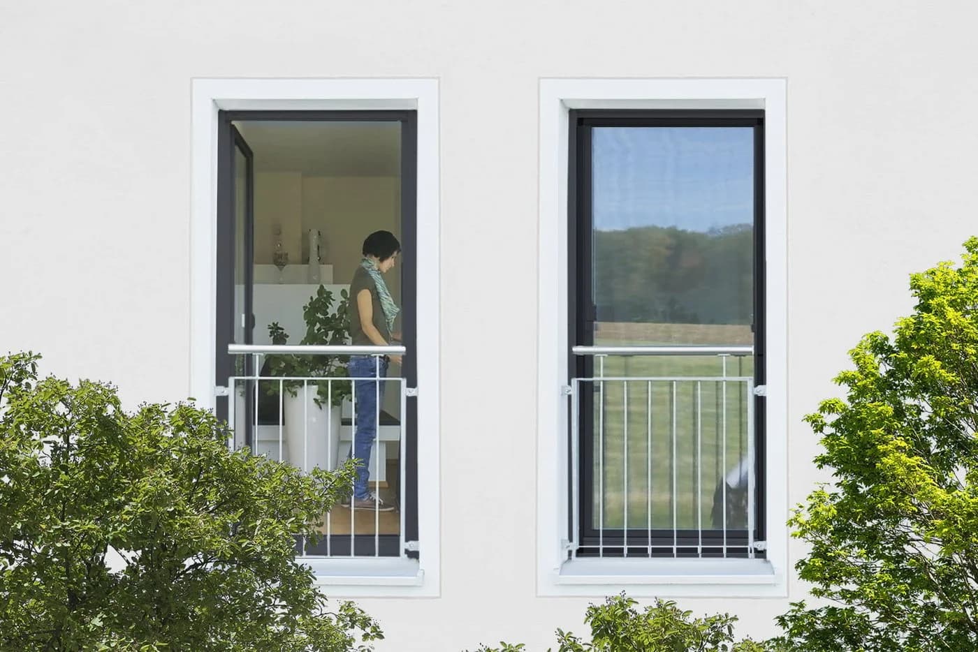 empasa Insektenschutz-Fensterrahmen FLEX XL Anthrazit Aluminium