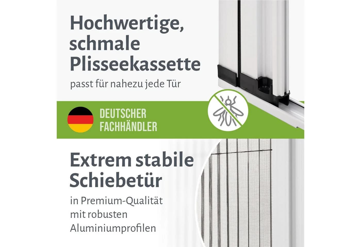 empasa Insektenschutz-Schiebetür EM23 Anthrazit/Weiß Aluminium - Bild 3