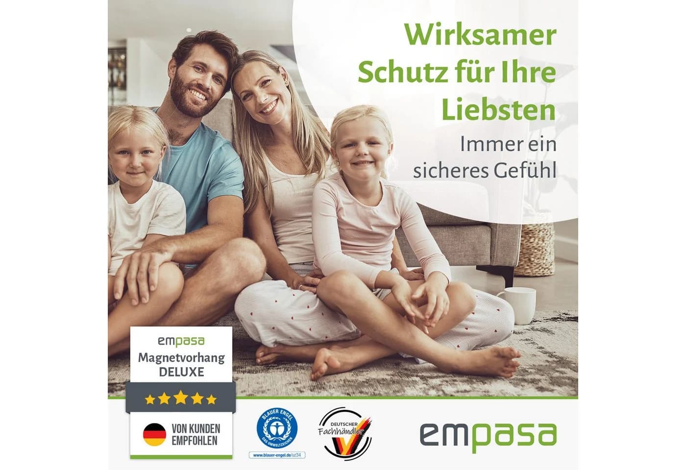 empasa Insektenschutz-Vorhang DELUXE Weiß Polyester mit Magnetverschluss - Bild 5
