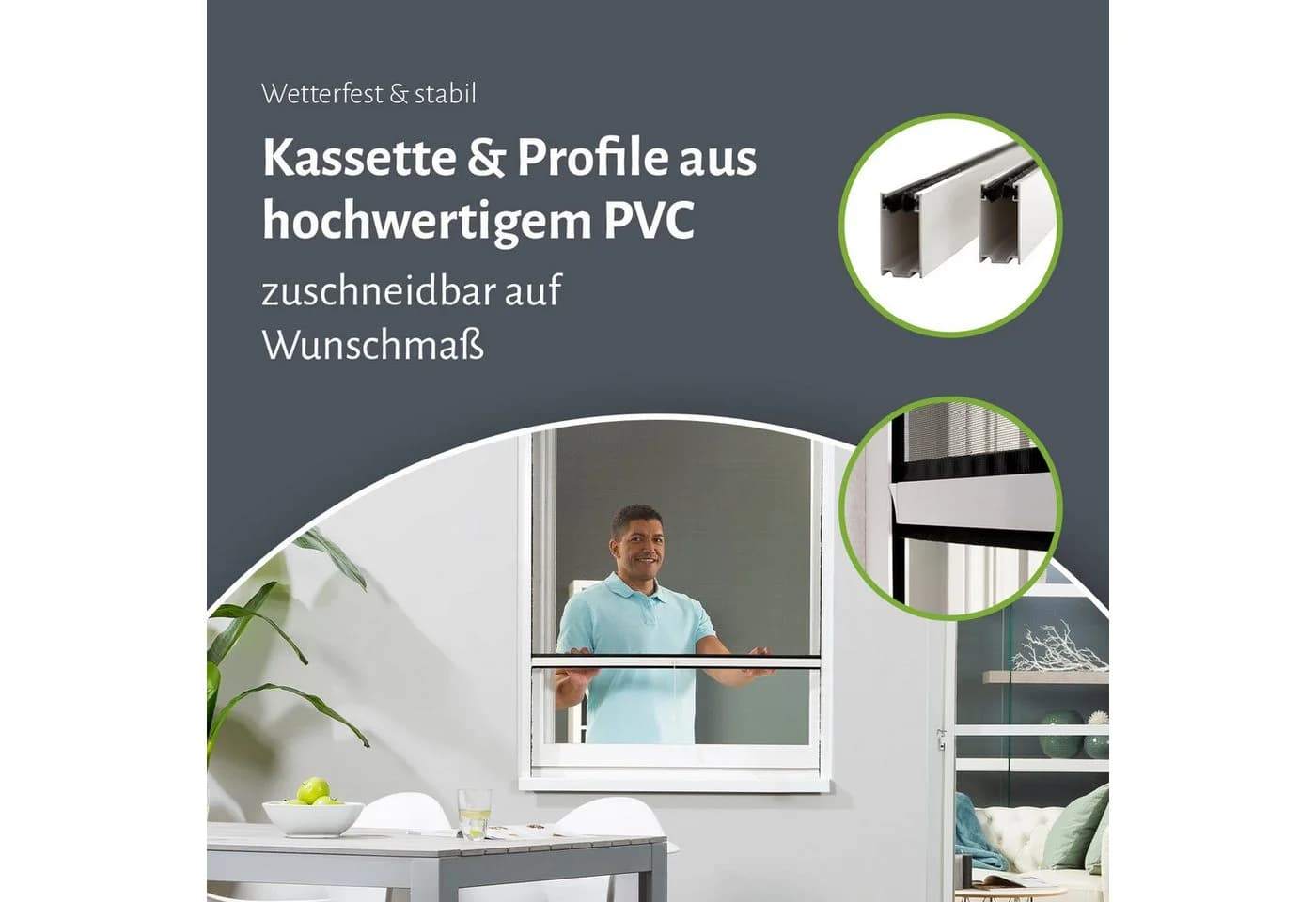 empasa Insektenschutz-Fensterrahmen Rollo CLASSIC, Fiberglas-Gewebe