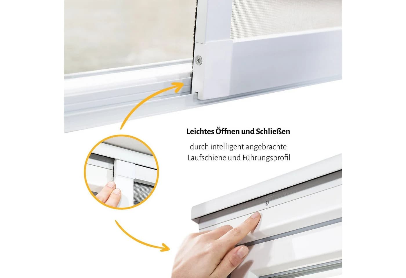 empasa Insektenschutz-Schiebetür COMFORT Weiß Aluminium - Bild 3