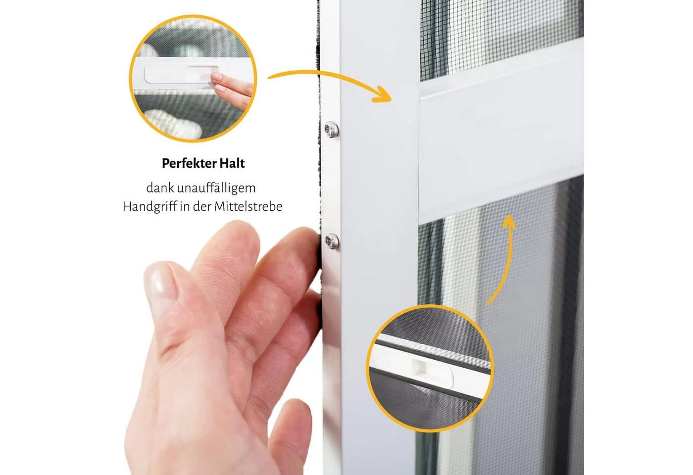 empasa Insektenschutz-Schiebetür COMFORT Weiß Aluminium - Bild 4