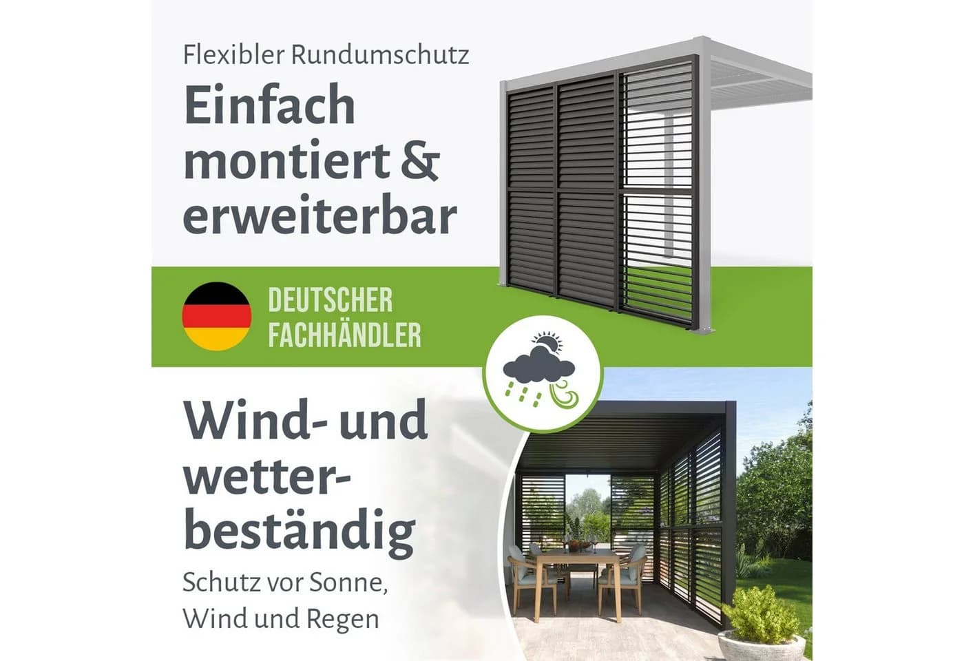 empasa Lamellenseitenwand ZEUS Anthrazit Aluminium - Bild 3