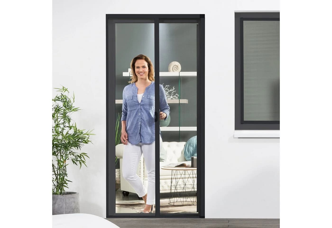 empasa Insektenschutz-Schiebetür "SMART" Anthrazit Aluminium - Bild 2