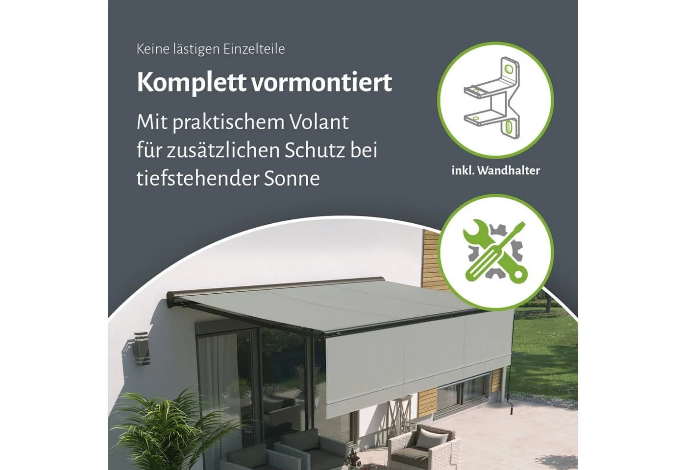empasa Kassettenmarkise "EXPERT" Elektro Halbkassettenmarkise Anthrazit - Bild 3