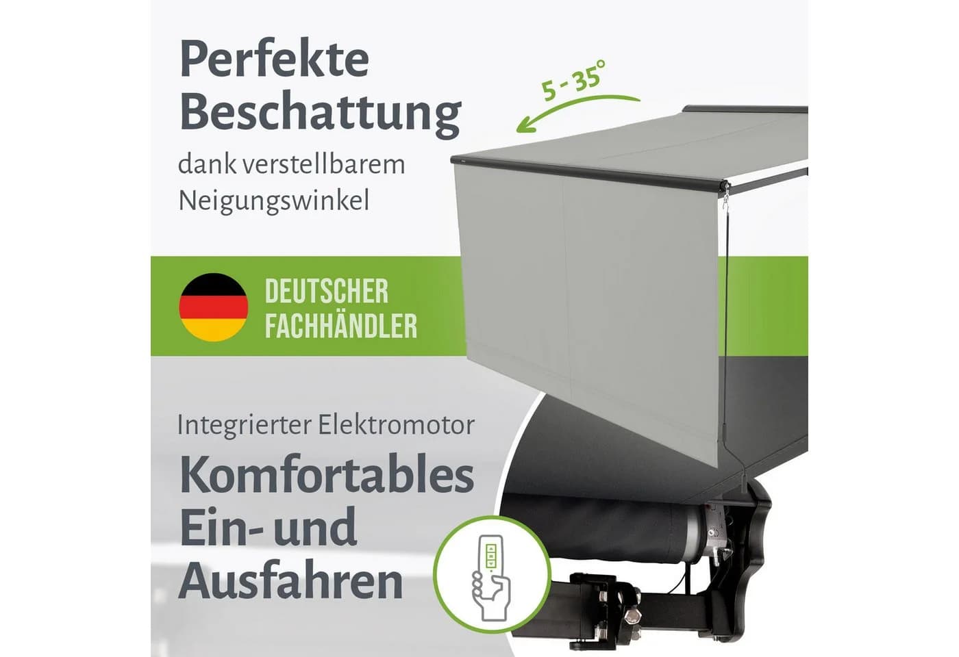empasa Kassettenmarkise "EXPERT" Elektro Halbkassettenmarkise Anthrazit - Bild 4