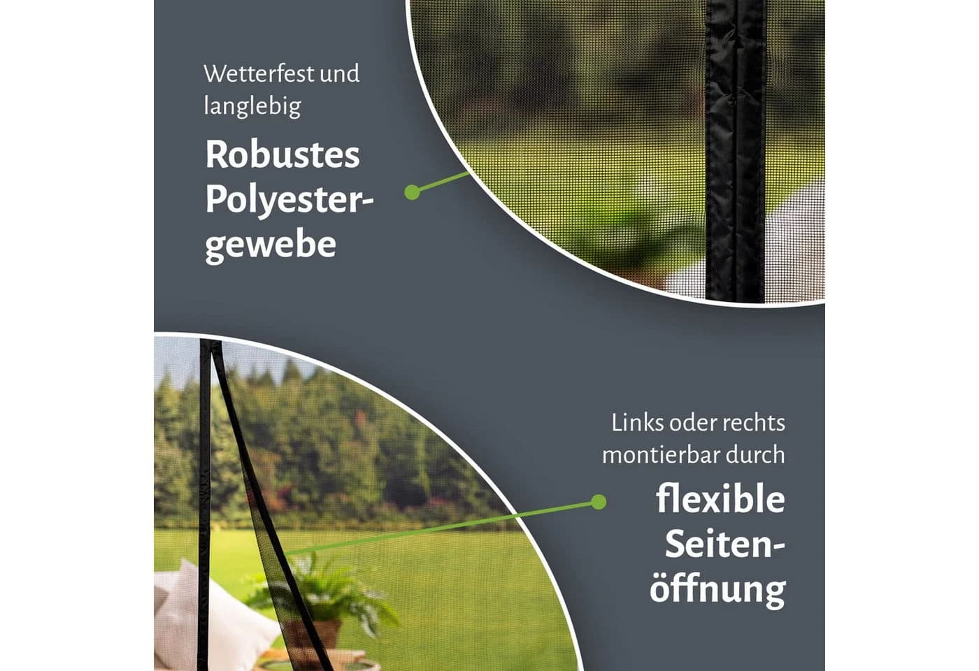 empasa Insektenschutz-Vorhang DELUXE Schwarz mit Magnetverschluss - Bild 4
