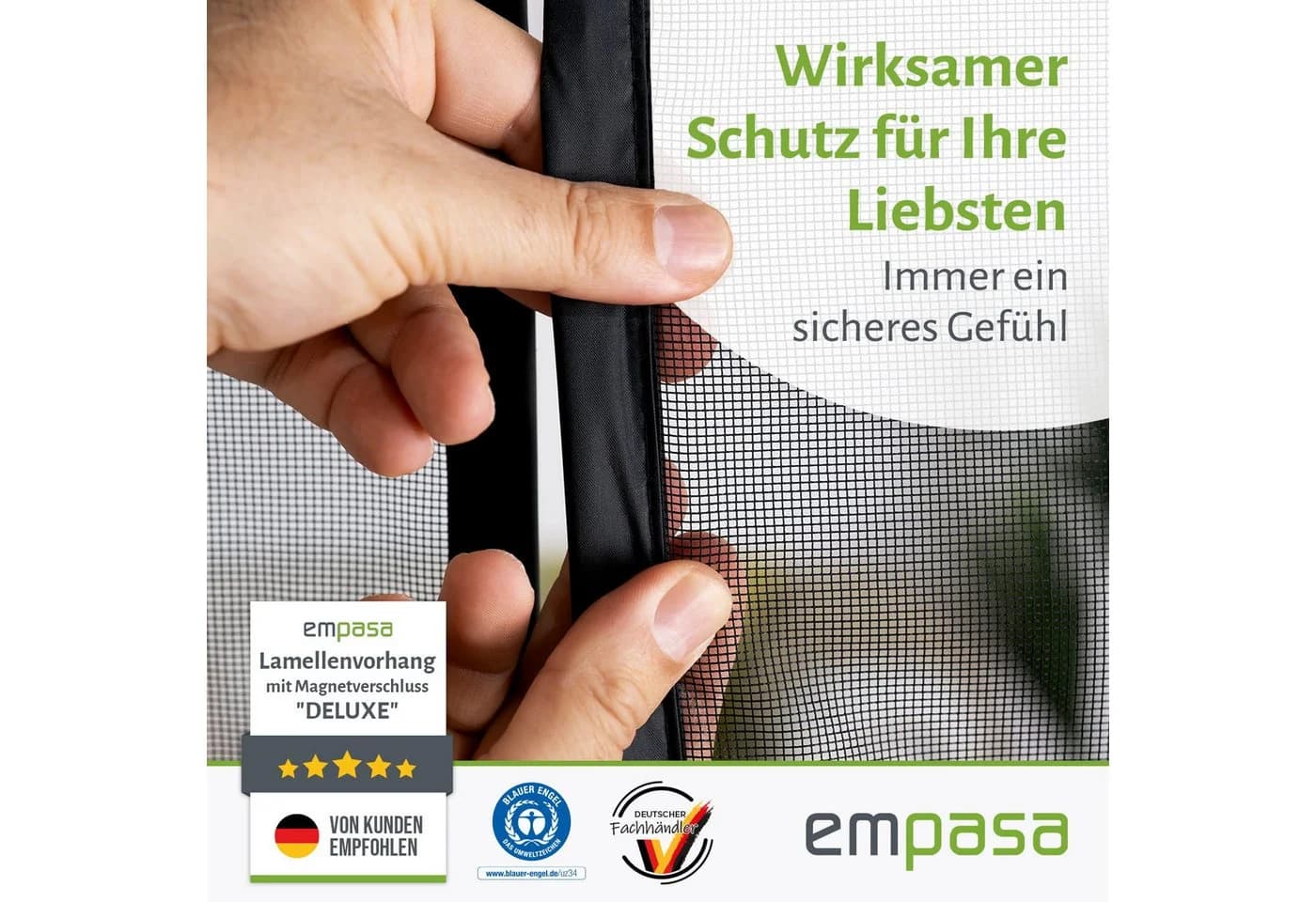empasa Insektenschutz-Vorhang DELUXE Schwarz mit Magnetverschluss - Bild 5