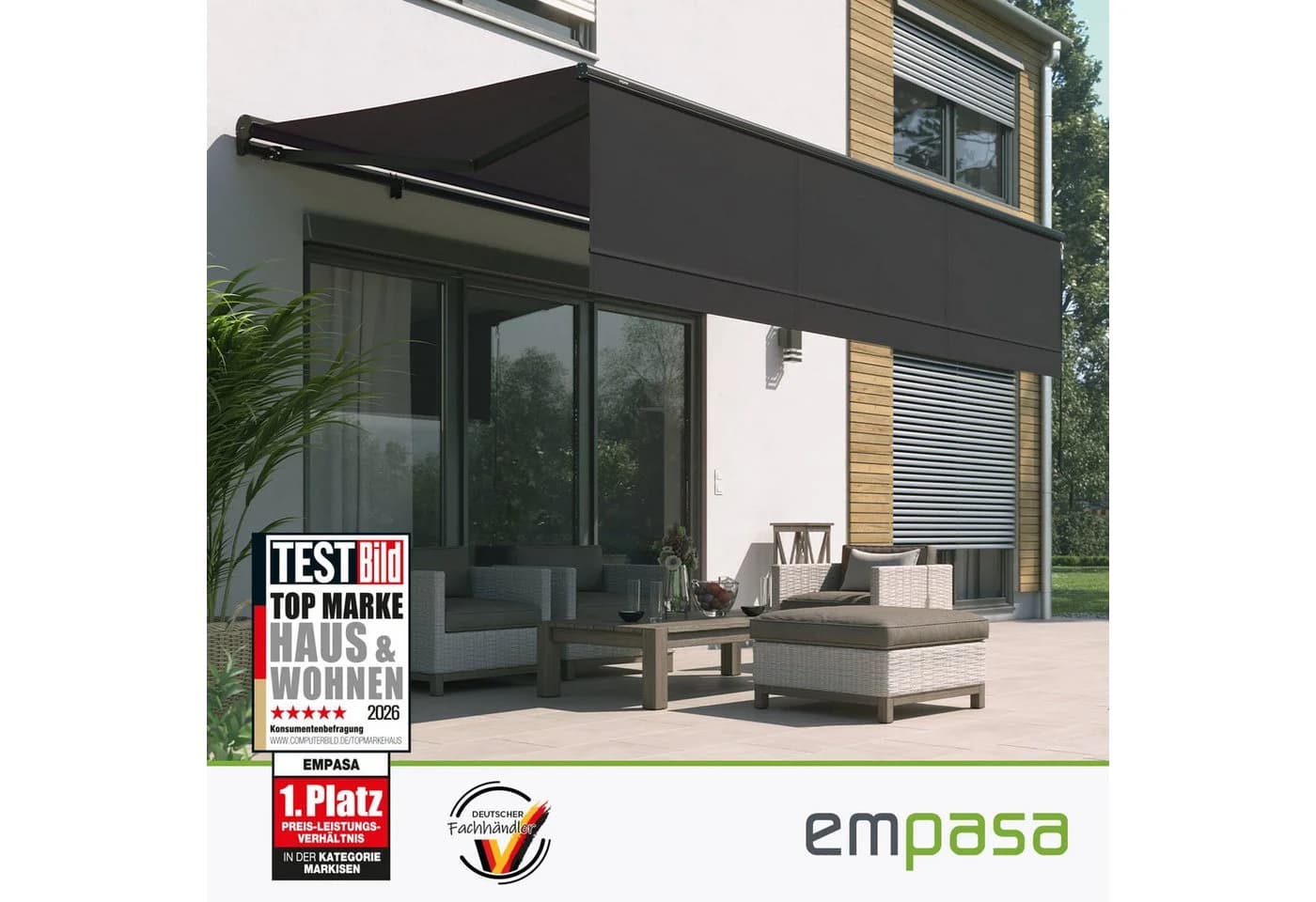 empasa Kassettenmarkise EXPERT PLUS Elektrisch Anthrazit Smart Home
