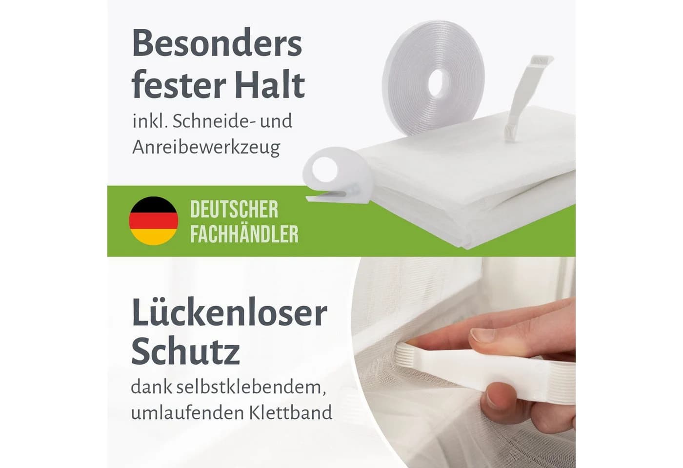 empasa Fliegengitter mit Klettband & Magnet, Polyester Insektenschutz - Bild 3