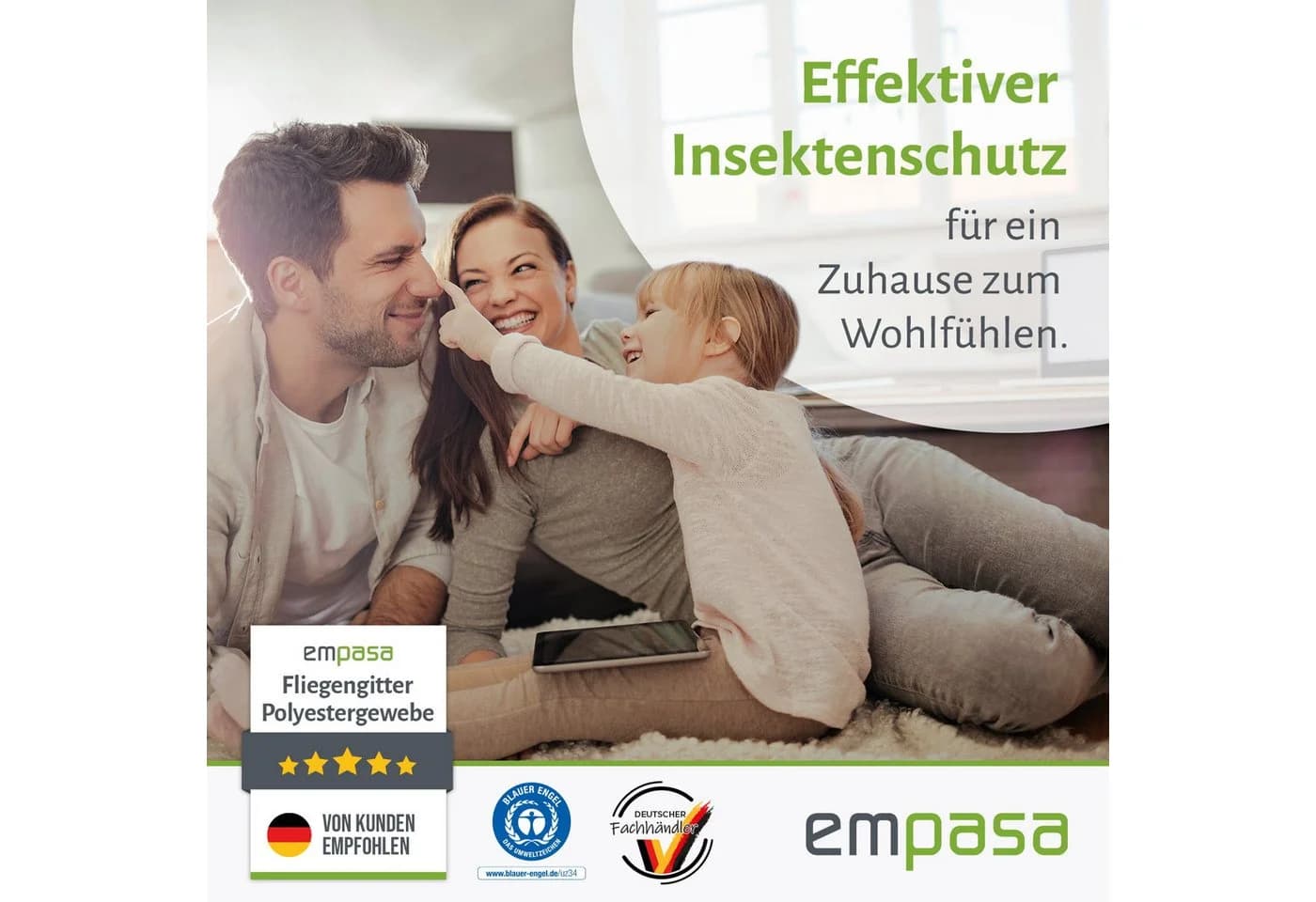 empasa Fliegengitter mit Klettband & Magnet, Polyester Insektenschutz - Bild 5