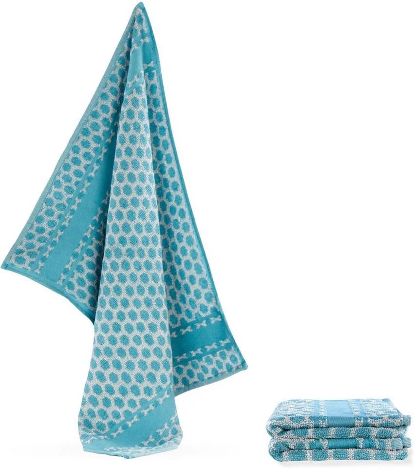 Aspero Geschirrtuch 3er Pack Frottee Baumwolle Blau Saugstark - Bild 2