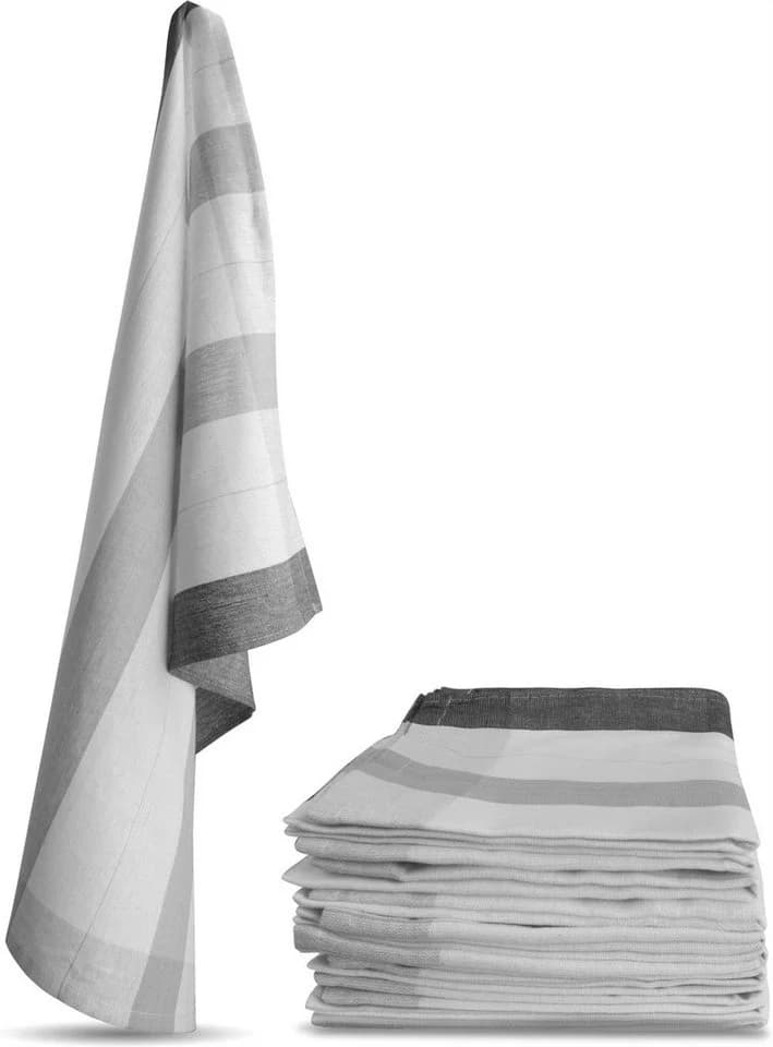 Aspero Geschirrtuch 10er Pack Grau Baumwolle New Design - Bild 2